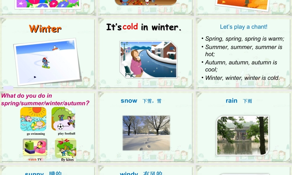 外研版小学英语课件-Module 7 Unit 2 It's warm today 课件3.ppt