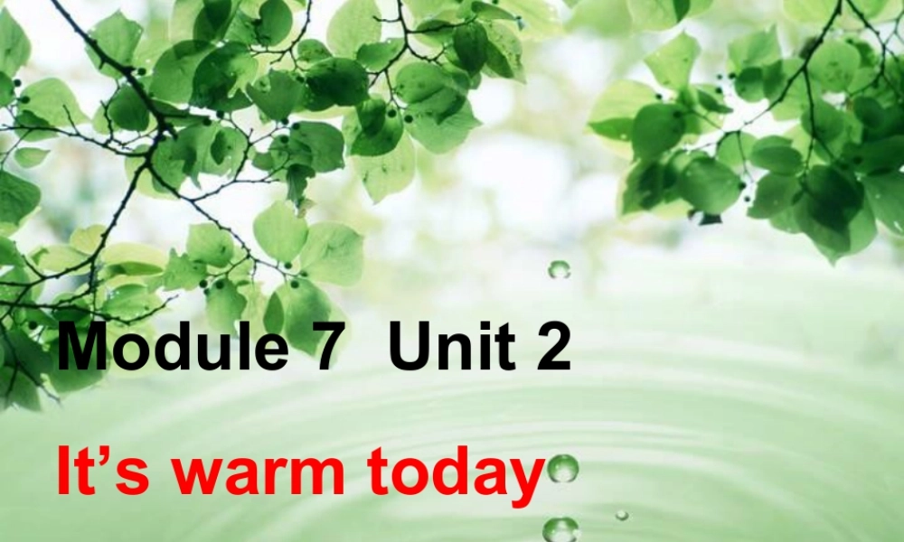 外研版小学英语课件-Module 7 Unit 2 It's warm today课件1.ppt