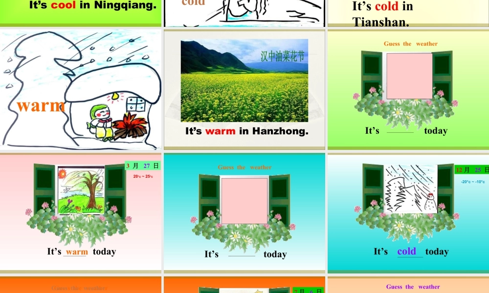 外研版小学英语课件-Module 7 Unit 2 It's warm today课件2.ppt