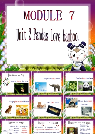 外研版小学英语课件-Module 7 Unit 2 Pandas love bambo.ppt