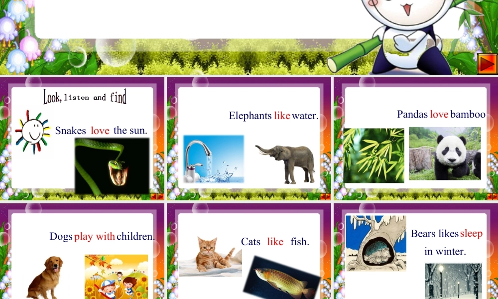 外研版小学英语课件-Module 7 Unit 2 Pandas love bamboo. 课件.ppt