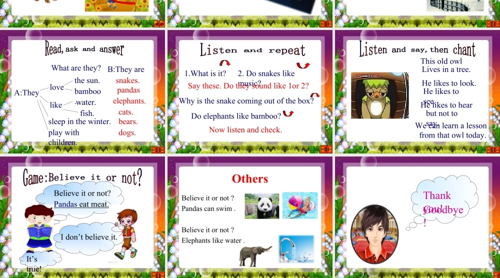 外研版小学英语课件-Module 7 Unit 2 Pandas love bamboo. 课件.ppt