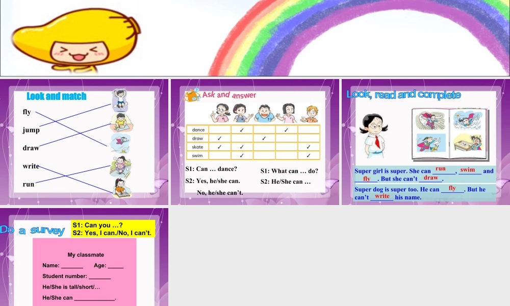 外研版小学英语课件-Module 7 Unit 2 The girl can't walk.ppt