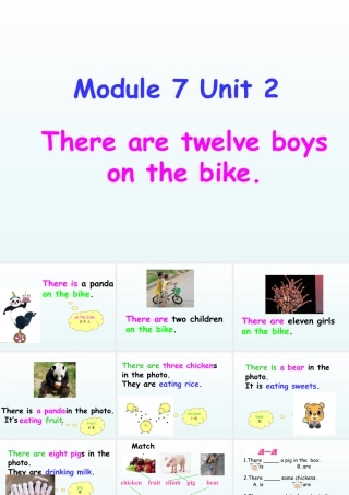 外研版小学英语课件-Module 7 Unit 2 There are twelve boys on the bike 课件.ppt