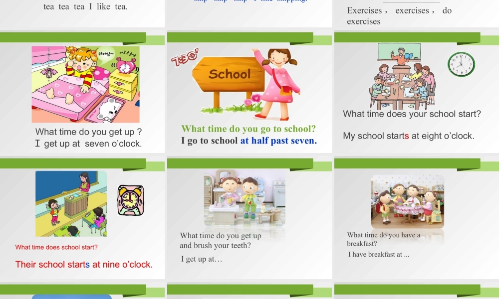 外研版小学英语课件-Module 8 Unit 1 What time does your school start 课件.ppt