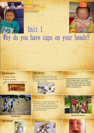 外研版小学英语课件-Module 8 Unit 1 Why do you have cups on your heads 课件2.ppt