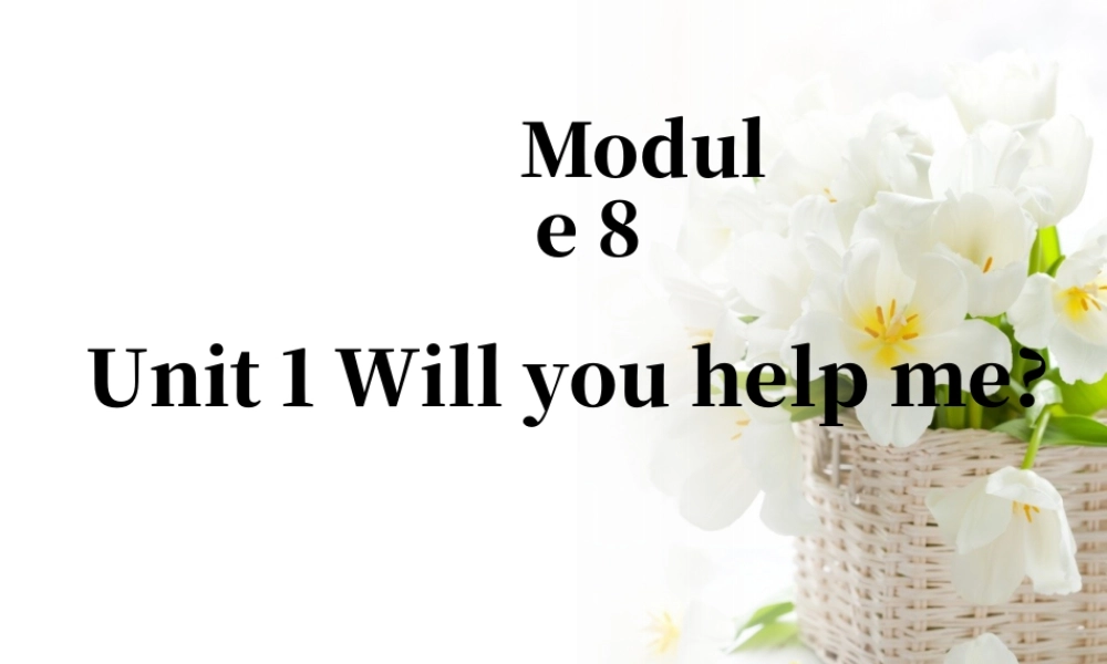 外研版小学英语课件-Module 8 Unit 1 Will you help me 课件1.ppt