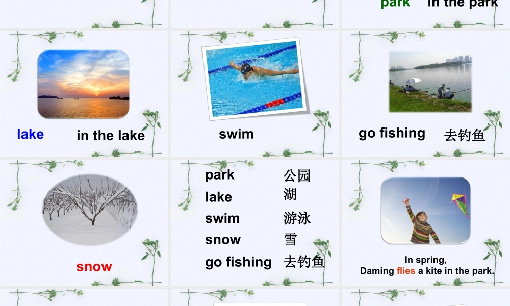 外研版小学英语课件-Module 8 Unit 2 Daming flies a kite in the park 课件3.ppt