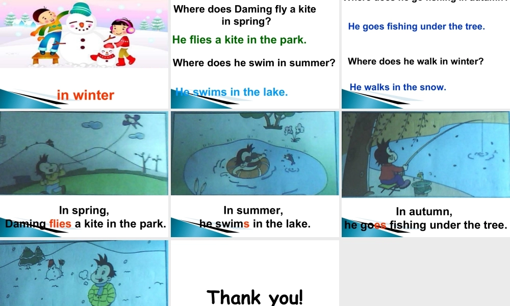 外研版小学英语课件-Module 8 Unit 2 Daming flies a kite in the park课件1.ppt