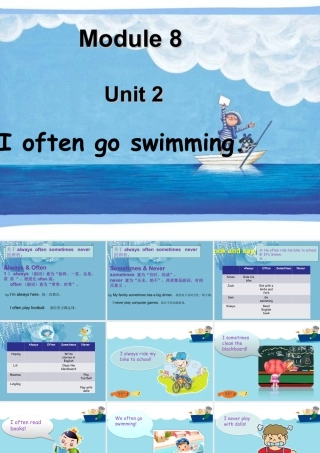 外研版小学英语课件-Module 8 Unit 2 I often go swimming.ppt