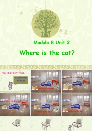 外研版小学英语课件-Module 8 Unit 2 Where is the cat 课件.ppt