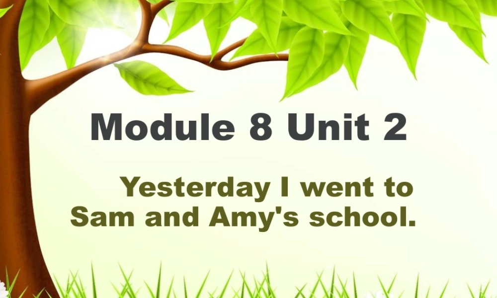 外研版小学英语课件-Module 8 Unit 2 Yesterday I went to Sam and Amy's schoo.ppt