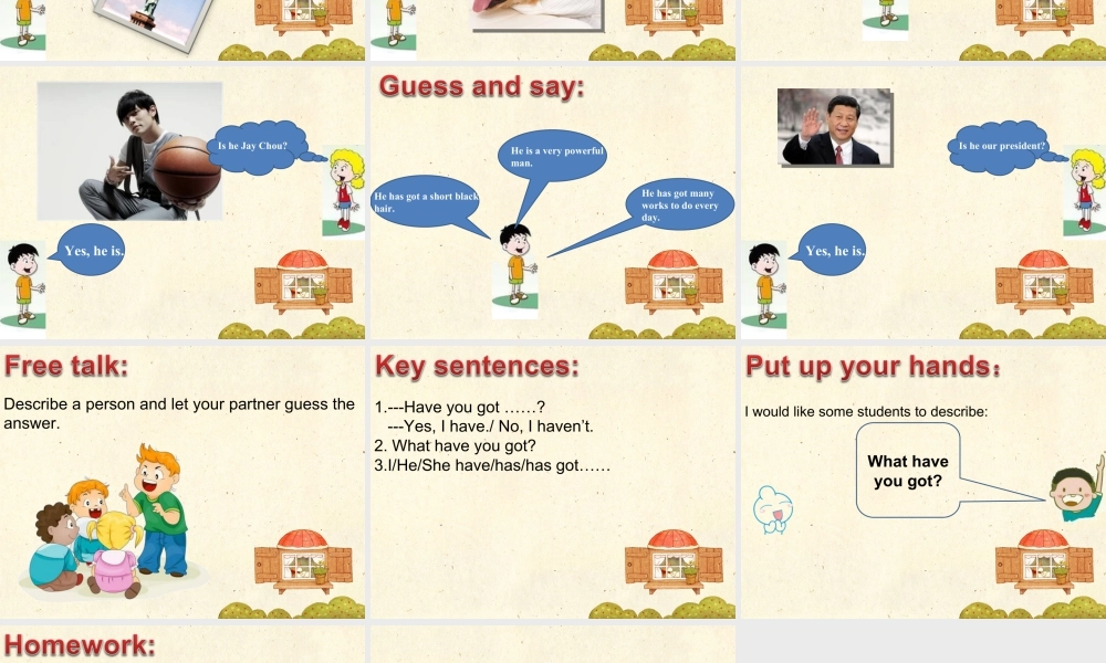 外研版小学英语课件-Module 9 Unit 1 I've got a new book--I have got 句型练习.ppt