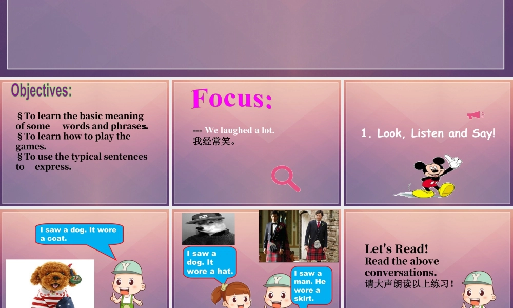 外研版小学英语课件-Module 9 Unit 1 We laughed a lot 课件2.ppt