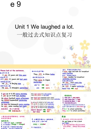 外研版小学英语课件-Module 9 Unit 1 We laughed a lot--一般过去式知识点复习.ppt