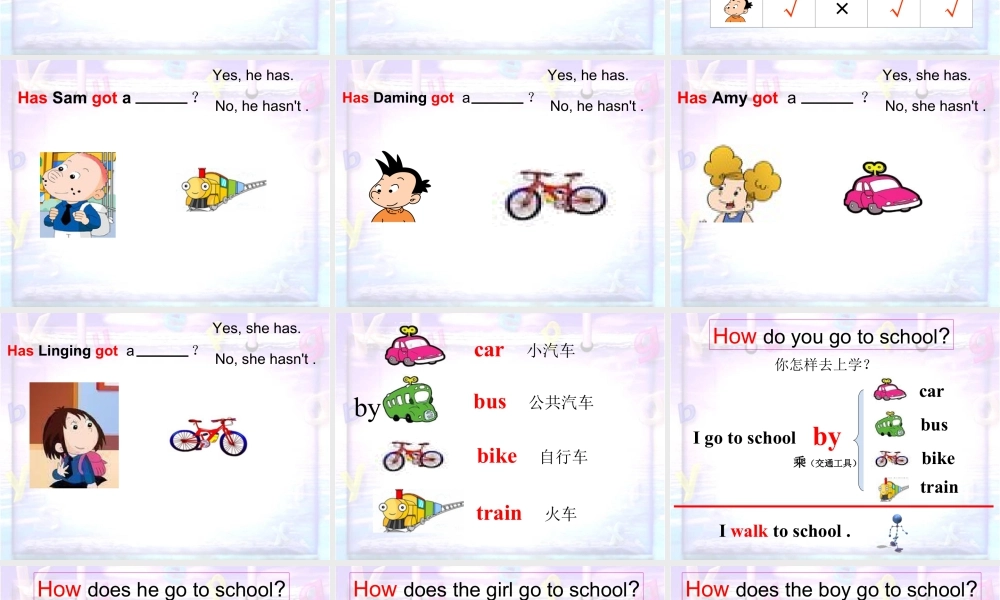 外研版小学英语课件-Module 9 Unit 2 Has Amy got a bike 课件3.ppt