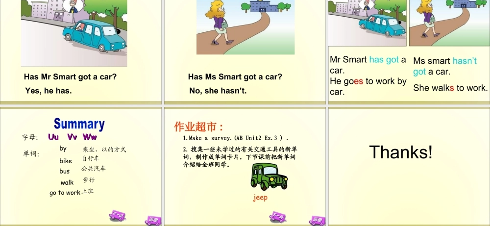 外研版小学英语课件-Module 9 Unit 2 Has Amy got a bike课件2.ppt
