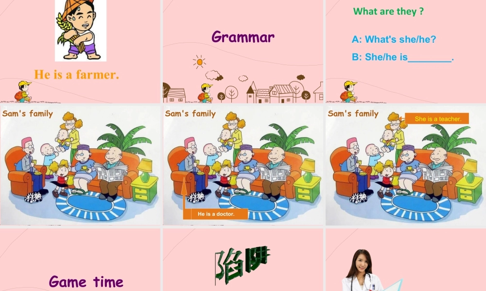 外研版小学英语课件-Module 9 Unit 2 He is a doctor 课件.ppt