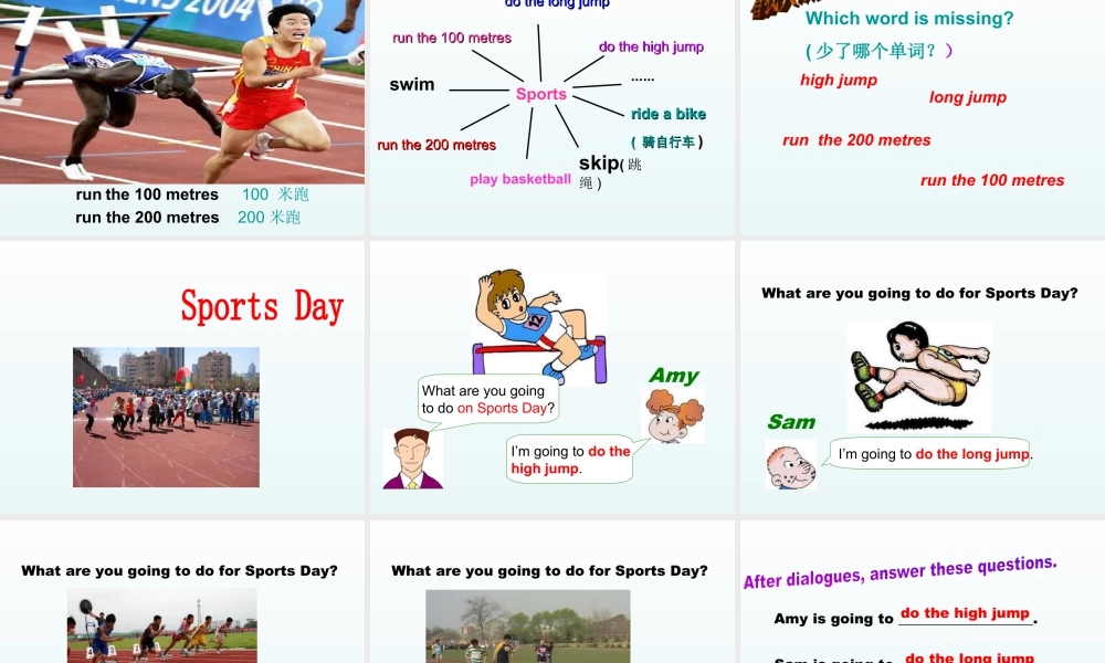 外研版小学英语课件-Module 9 Unit 2 I am going to the high jump 课件.ppt