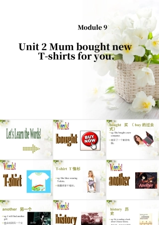 外研版小学英语课件-Module 9 Unit 2 Mum bought new T-shirts for you 课件1.ppt
