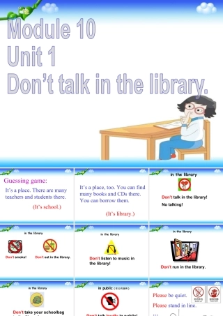 外研版小学英语课件-Module 10 Unit 1 Don't talk in the library. 课件.ppt
