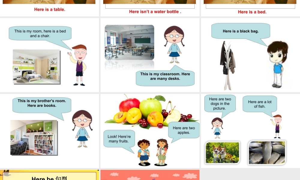 外研版小学英语课件-Module 10 Unit 1 Here's a red hat---Here be 句型操练.ppt