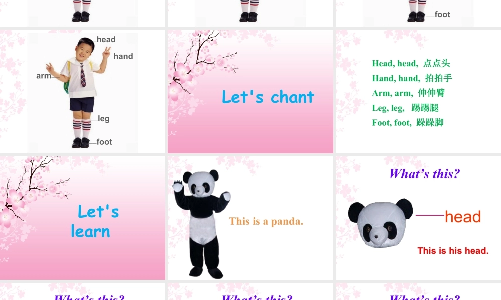 外研版小学英语课件-Module 10 Unit 1 This is his head 课件.ppt