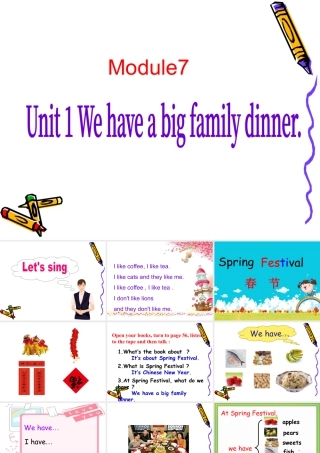 外研版小学英语课件-Module 10 Unit 1 We have a big family dinner 课件.ppt