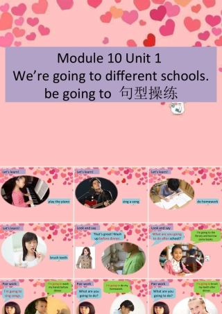 外研版小学英语课件-Module 10 Unit 1 We're going to different schools---be going to 句型操练.ppt
