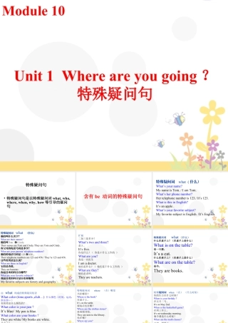 外研版小学英语课件-Module 10 Unit 1 Where are you going--特殊疑问句.ppt