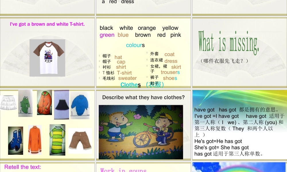 外研版小学英语课件-Module 10 Unit 2 She's got an orange sweater课件1.ppt
