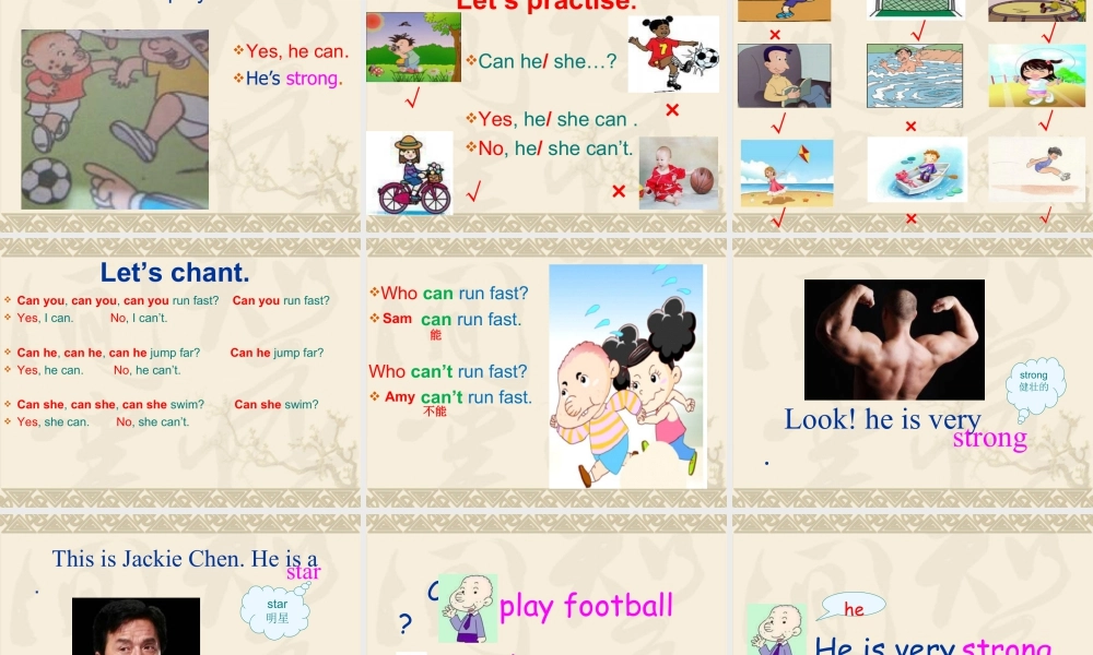 外研版小学英语课件-Moudle 5 Unit 2 Can Sam play football 课件.ppt