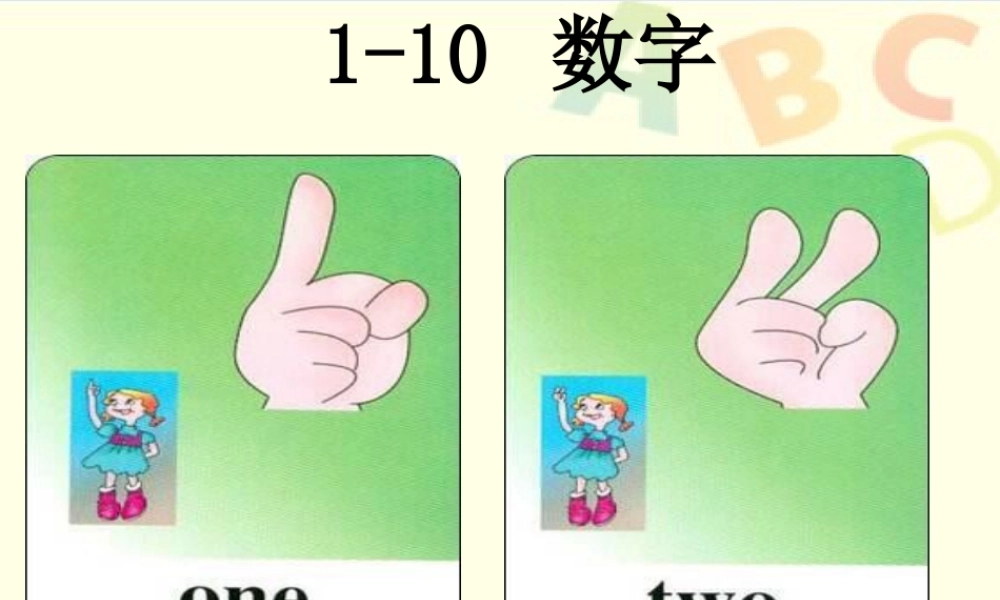 外研版小学英语课件-Number 1-10.ppt