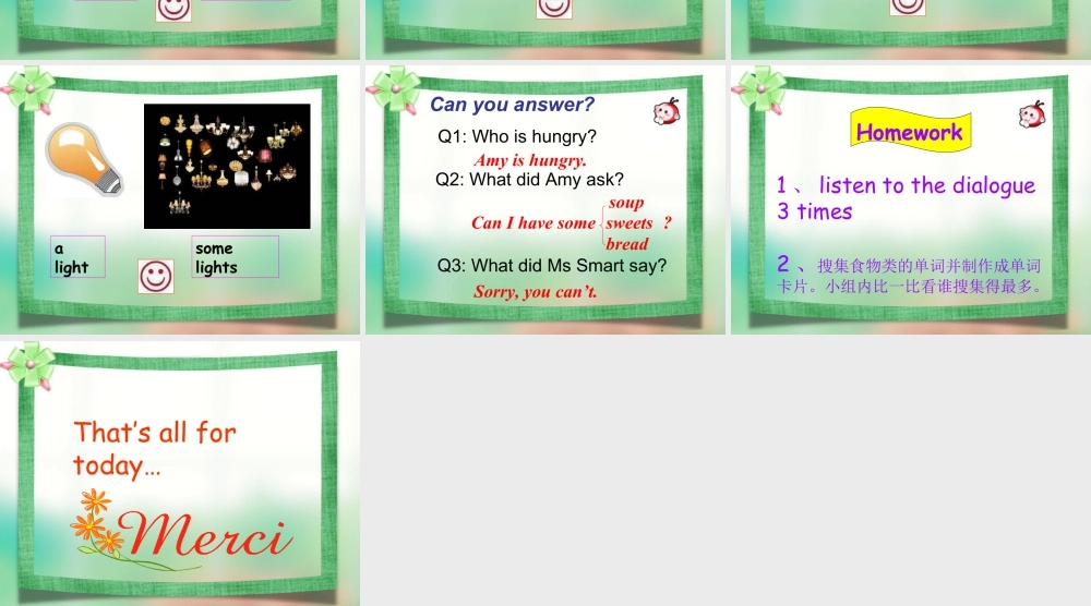 外研版小学英语课件-Unit 1 Can I have some sweets 课件 1.ppt