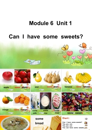 外研版小学英语课件-Unit 1 Can I have some sweets 课件 2.ppt