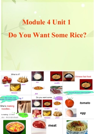 外研版小学英语课件-Unit 1 Do you want some rice 课件 1.ppt