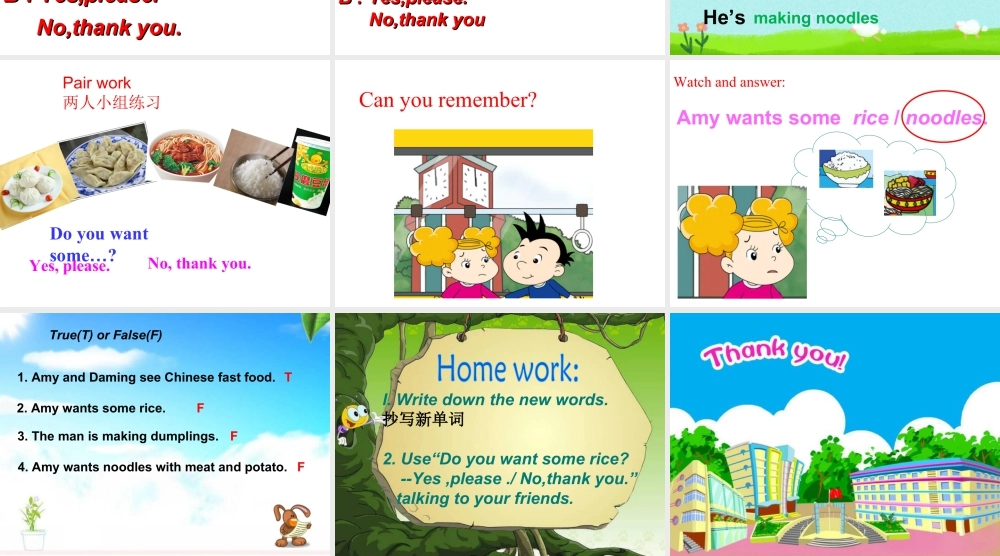 外研版小学英语课件-Unit 1 Do you want some rice 课件 2.ppt