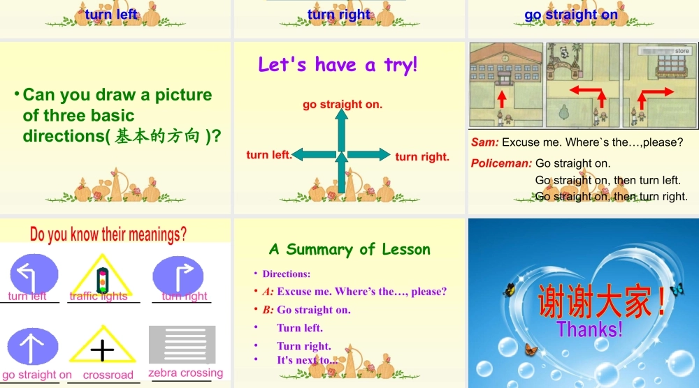 外研版小学英语课件-Unit 1 Go straight on 课件 2.ppt