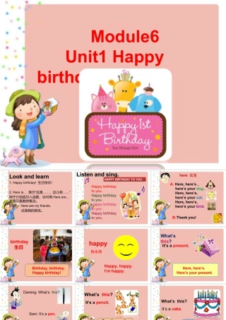 外研版小学英语课件-Unit 1 Happy birthday! 课件 2.ppt