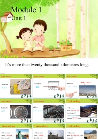 外研版小学英语课件-Unit 1 It's more than twenty thousand kilometers long..ppt