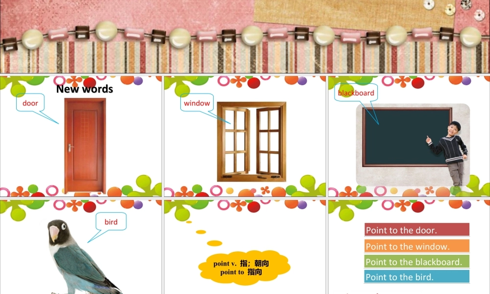 外研版小学英语课件-Unit 1 Point to the door 课件 2.ppt