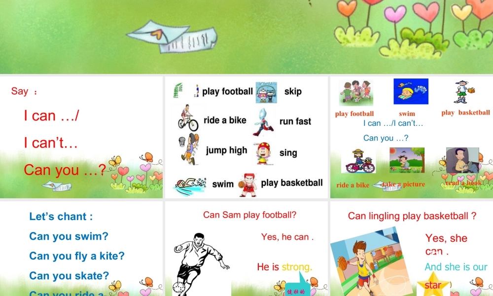 外研版小学英语课件-Unit 2 Can Sam play football 课件 2.ppt