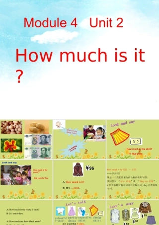 外研版小学英语课件-Unit 2 How much is it 课件 1.ppt