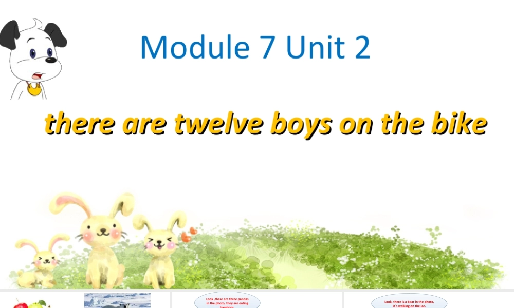 外研版小学英语课件-Unit 2 There are twelve boys on the bike 课件 1.ppt
