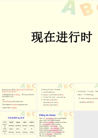 外研版小学英语课件-现在进行时讲解及练习.ppt