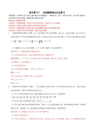 浙教版数学七年级上-课时练习-05 压轴题数轴动点总复习(浙教版)(解析版).docx