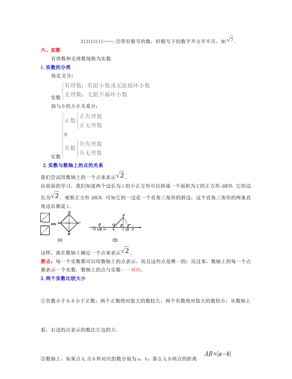 浙教版数学七年级上-第3章 实数（知识清单）-（浙教版）.docx_第2页