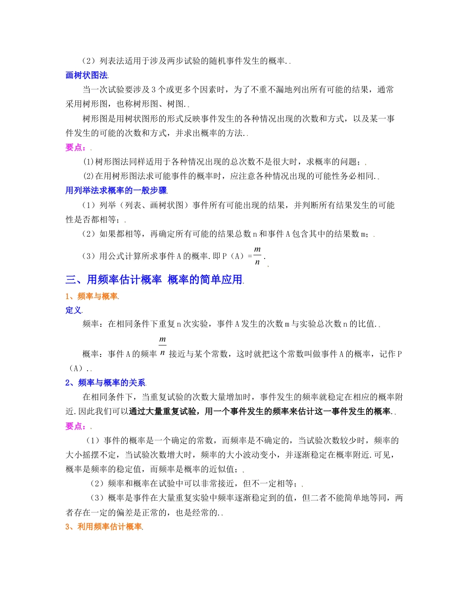 九上第2章 简单事件的概率（知识清单）（浙教版）.docx_第2页
