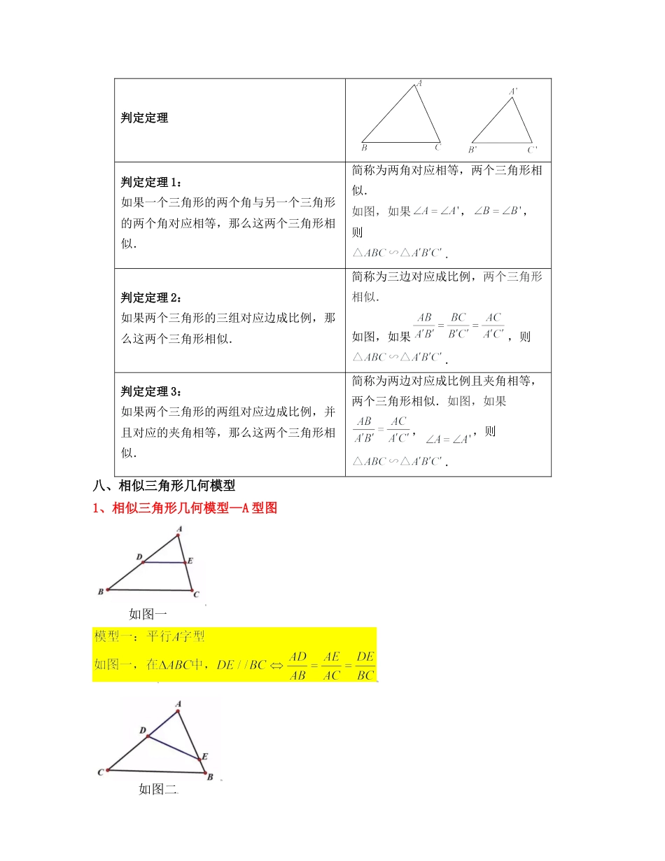 九上第4章 相似三角形（知识清单）（浙教版）.docx_第3页