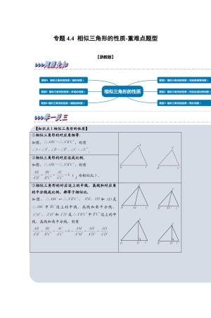 浙教版九年级数学上学期-专题4.4 相似三角形的性质（原卷版）.docx